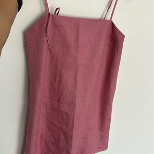 REFORMATION Linen Dress Pink Size Small